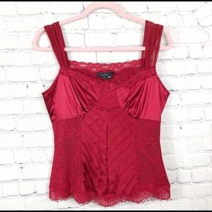 Red Silk lingerie style tank top! Size small